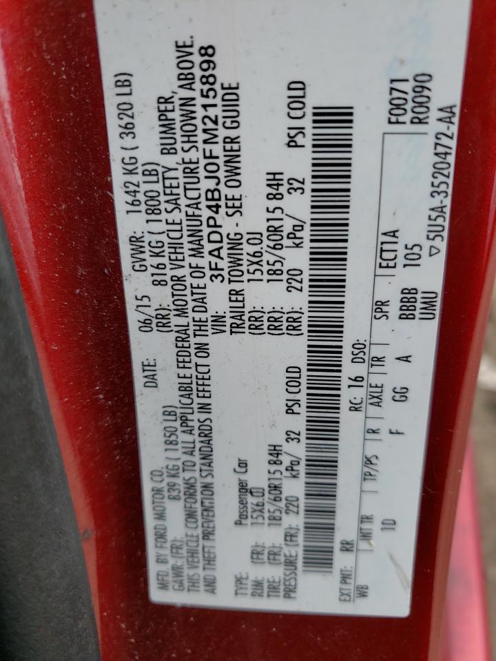 Photo 10 from auction – 2015 FORD FIESTA SE with VIN 3FADP4BJ0FM215898
