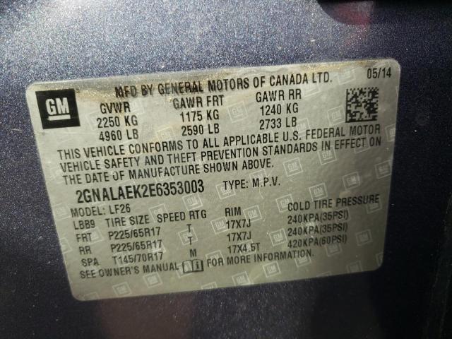 Photo 10 from auction – 2014 CHEVROLET EQUINOX LS with VIN 2GNALAEK2E6353003