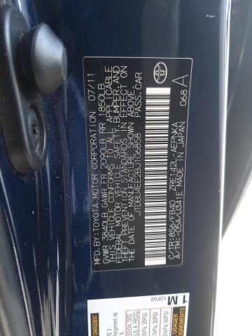 Photo 10 from auction – 2011 TOYOTA COROLLA BA with VIN JTDBU4EE2BJ106858