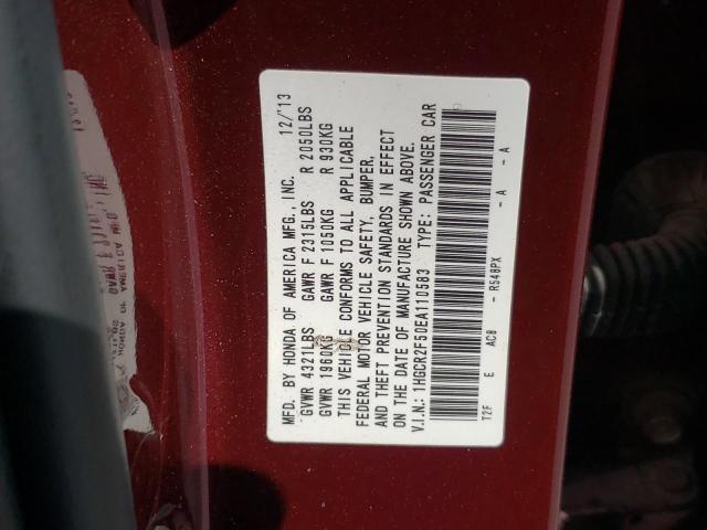 Photo 10 from auction – 2014 HONDA ACCORD SPO with VIN 1HGCR2F50EA110583