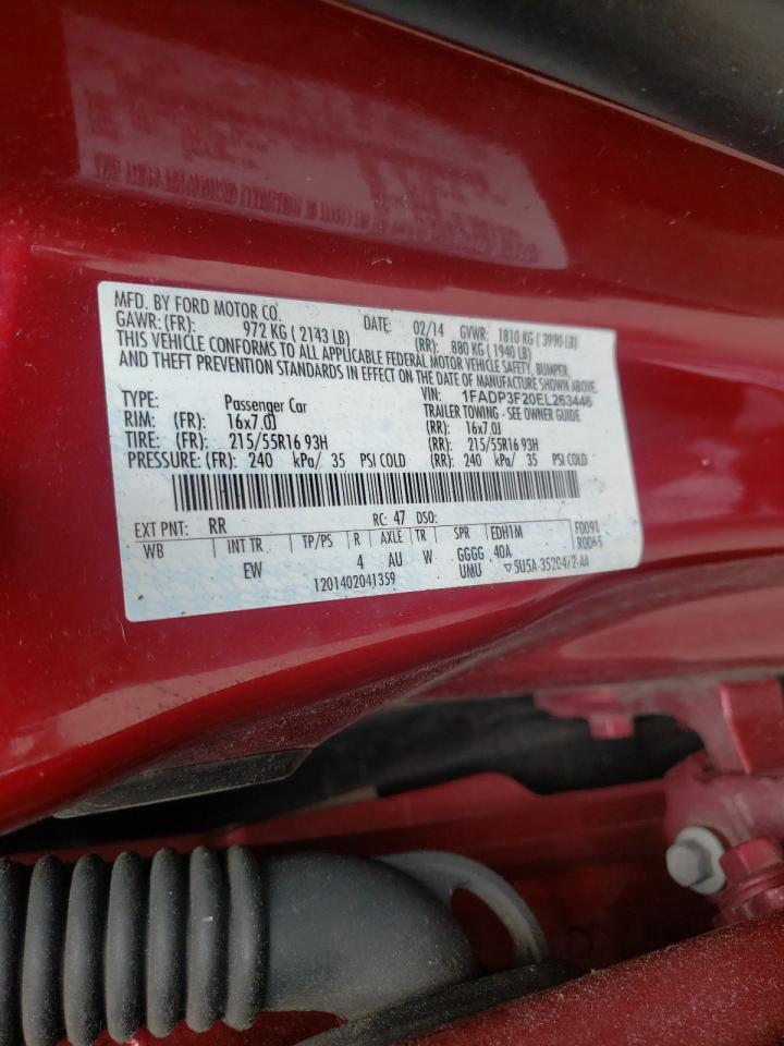 Photo 10 from auction – 2014 FORD FOCUS SE with VIN 1FADP3F20EL263446
