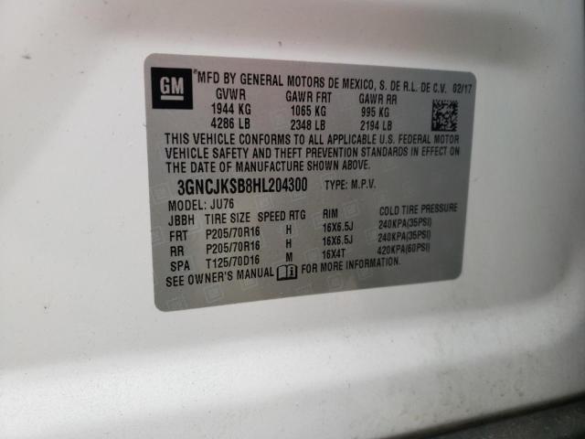 Photo 10 from auction – 2017 CHEVROLET TRAX LS with VIN 3GNCJKSB8HL204300