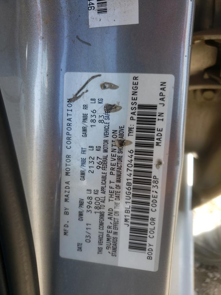 Photo 10 from auction – 2011 MAZDA 3 I with VIN JM1BL1UG6B1470446