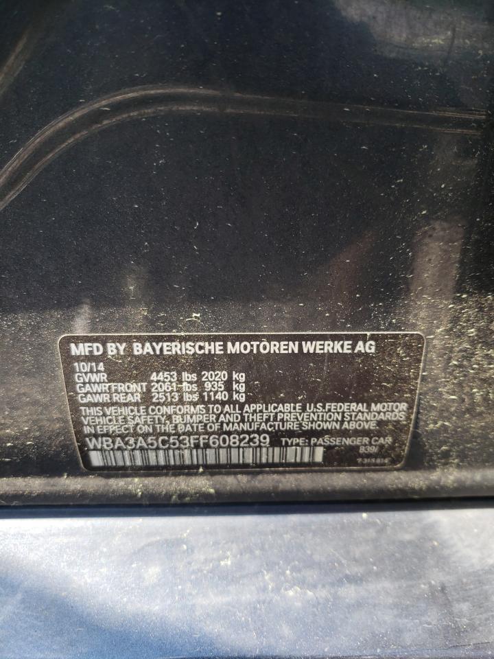 Photo 10 from auction – 2015 BMW 328 I with VIN WBA3A5C53FF608239
