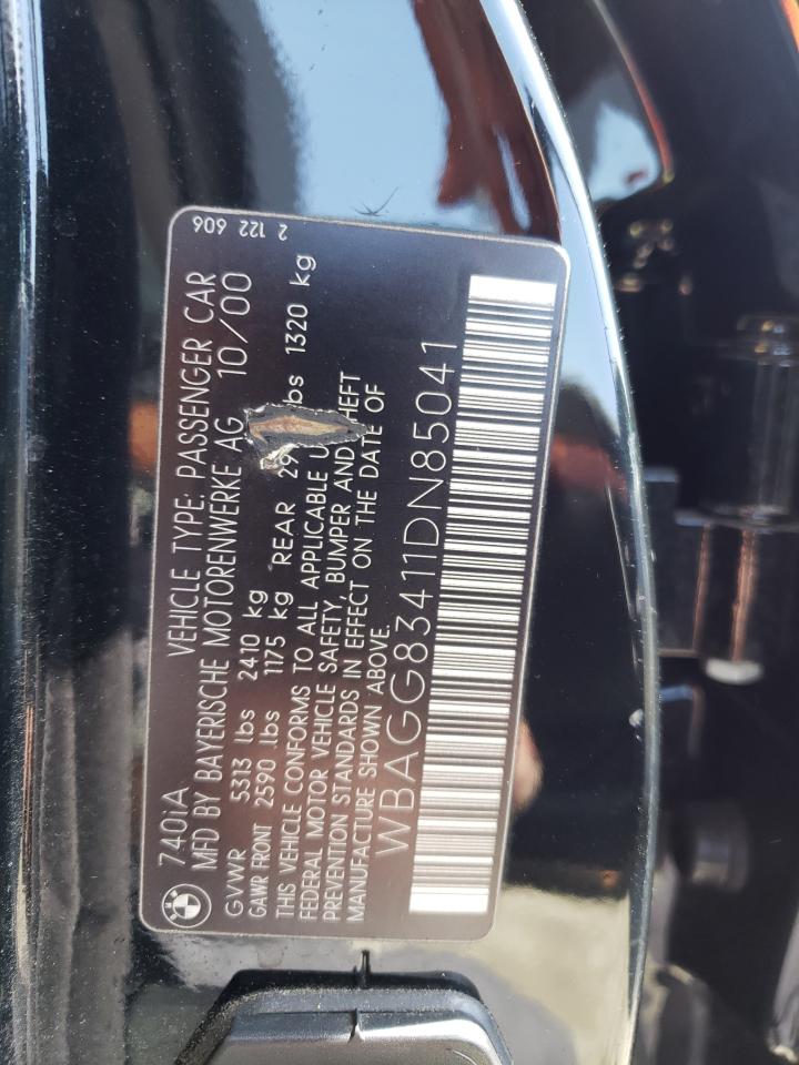 Photo 10 from auction – 2001 BMW 740 I AUTO with VIN WBAGG83411DN85041