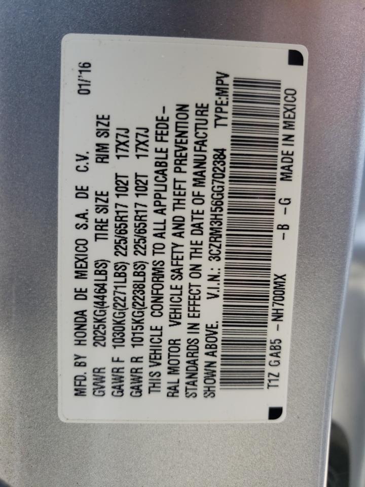 Photo 10 from auction – 2016 HONDA CR-V EX with VIN 3CZRM3H56GG702384