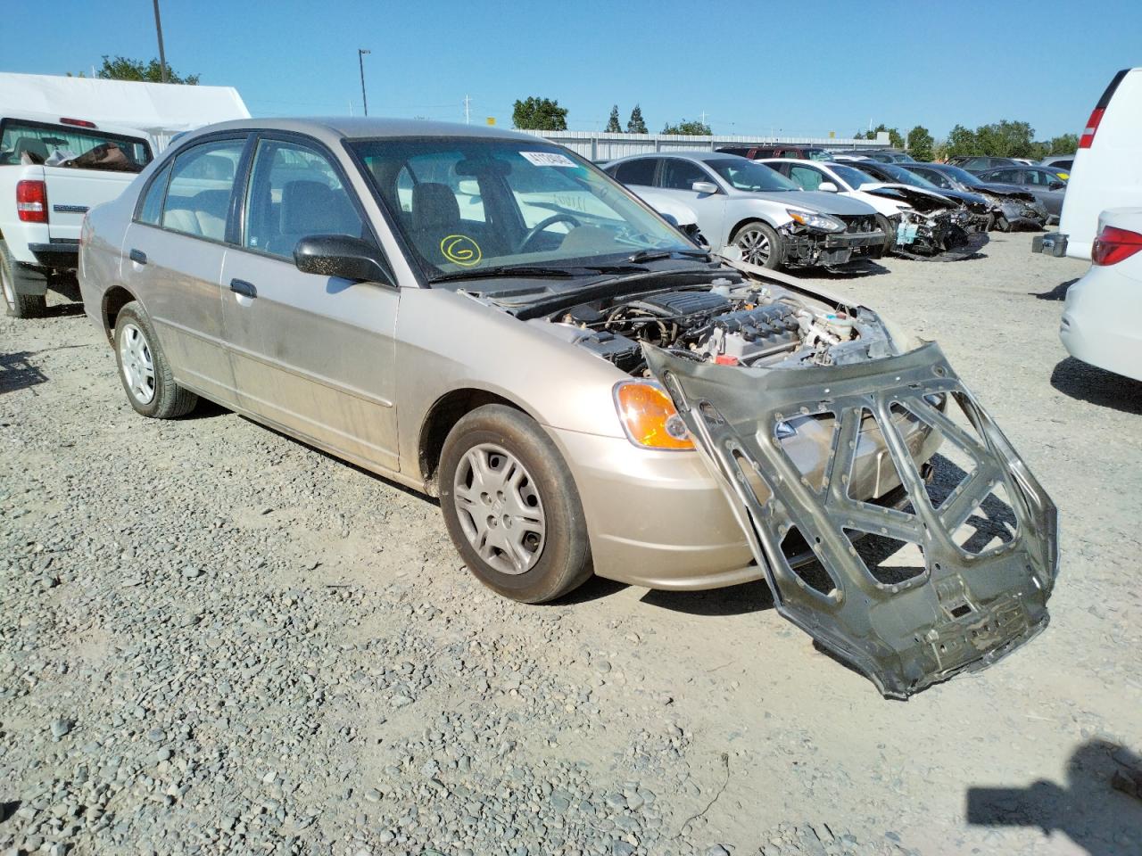 HONDA CIVIC LX 2001 with VIN JHMES16581S010434 - Photo from auction