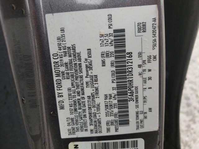 Photo 10 from auction – 2013 FORD FUSION SE with VIN 3FA6P0HR1DR312168