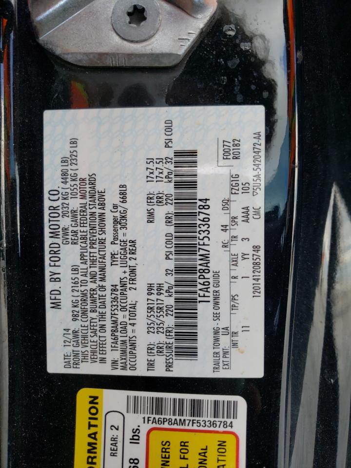 Photo 10 from auction – 2015 FORD MUSTANG with VIN 1FA6P8AM7F5336784