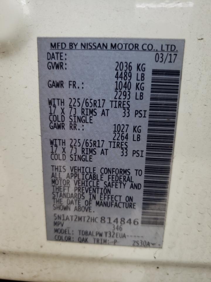 Photo 10 from auction – 2017 NISSAN ROGUE S with VIN 5N1AT2MT2HC814846