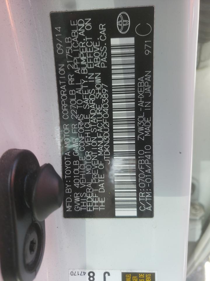 Photo 10 from auction – 2015 TOYOTA PRIUS with VIN JTDKN3DU2F0403897