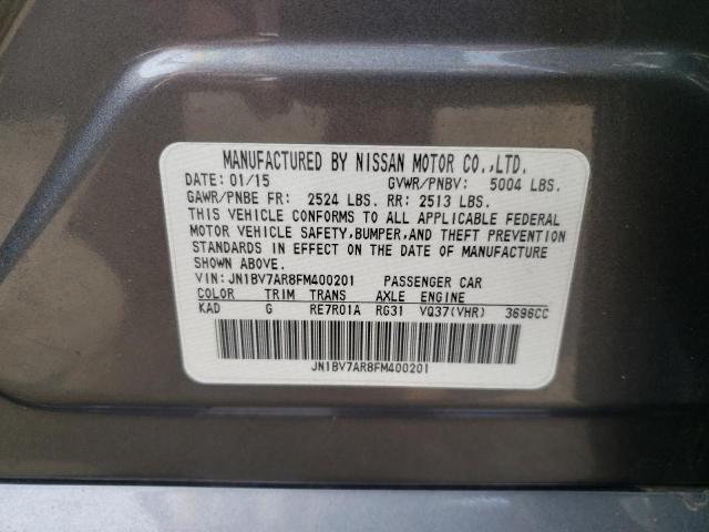Photo 10 from auction – 2015 INFINITI Q50 BASE with VIN JN1BV7AR8FM400201