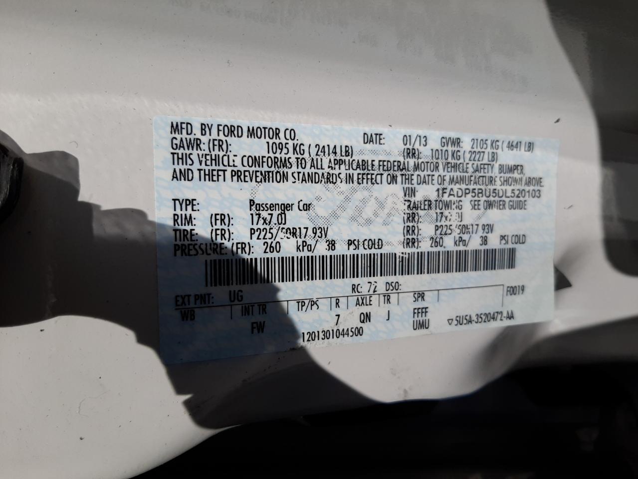 Photo 10 from auction – 2013 FORD C-MAX SEL with VIN 1FADP5BU5DL520103