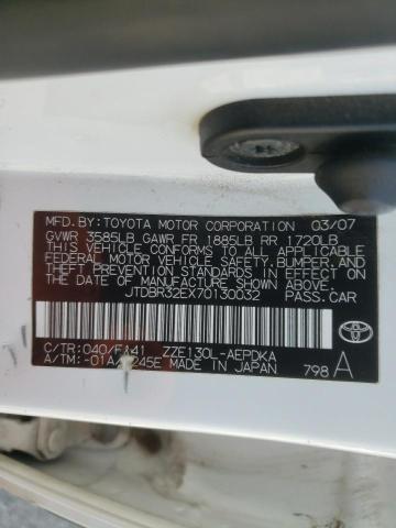 Photo 10 from auction – 2007 TOYOTA COROLLA CE with VIN JTDBR32EX70130032