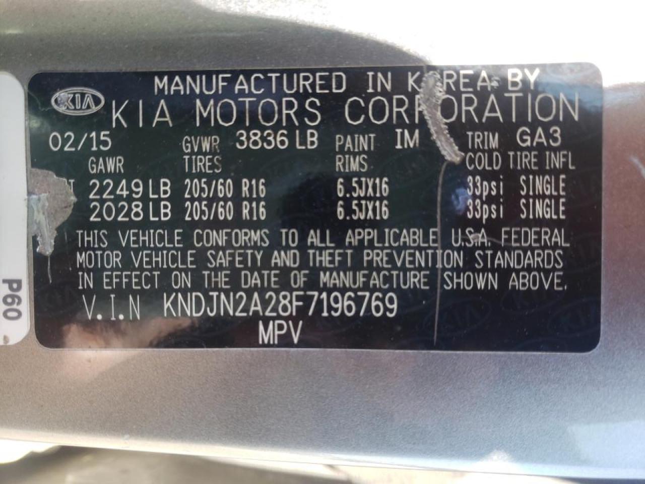 Photo 10 from auction – 2015 KIA SOUL with VIN KNDJN2A28F7196769