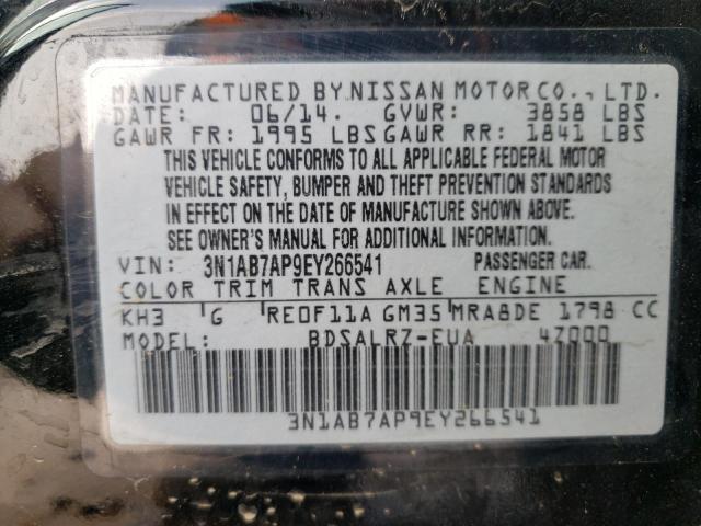Photo 10 from auction – 2014 NISSAN SENTRA S/S with VIN 3N1AB7AP9EY266541