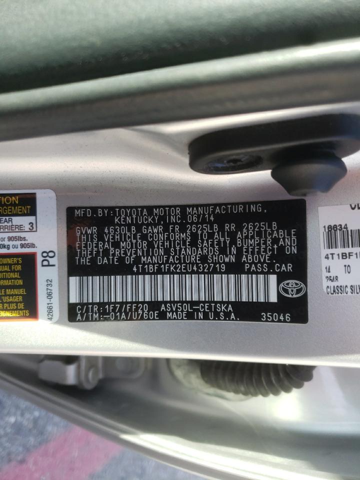 Photo 10 from auction – 2014 TOYOTA CAMRY L with VIN 4T1BF1FK2EU432719