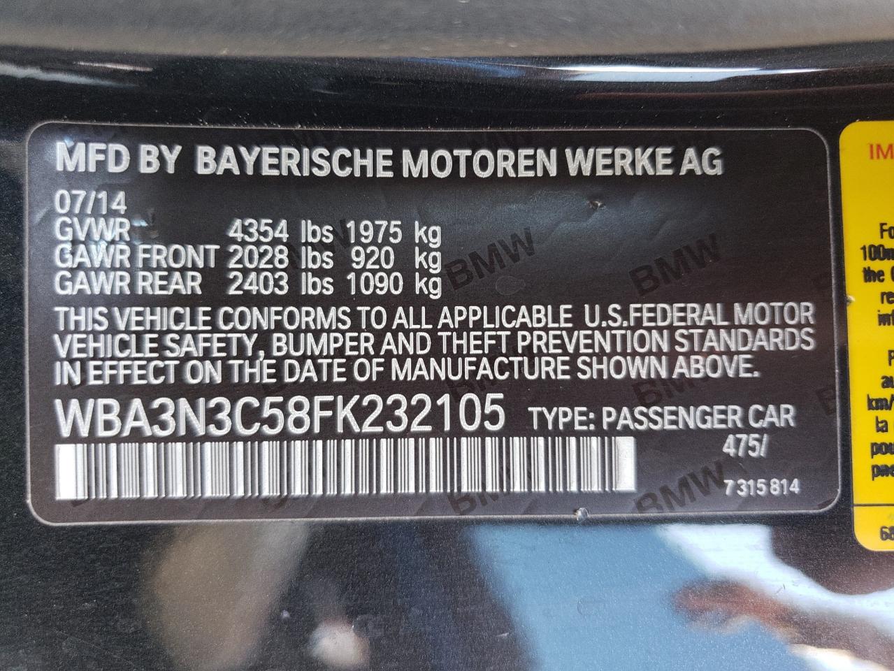 Photo 10 from auction – 2015 BMW 428 I with VIN WBA3N3C58FK232105