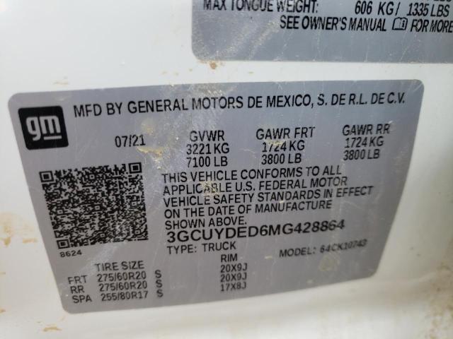 Photo 10 from auction – 2021 CHEVROLET silverado with VIN 3GCUYDED6MG428864