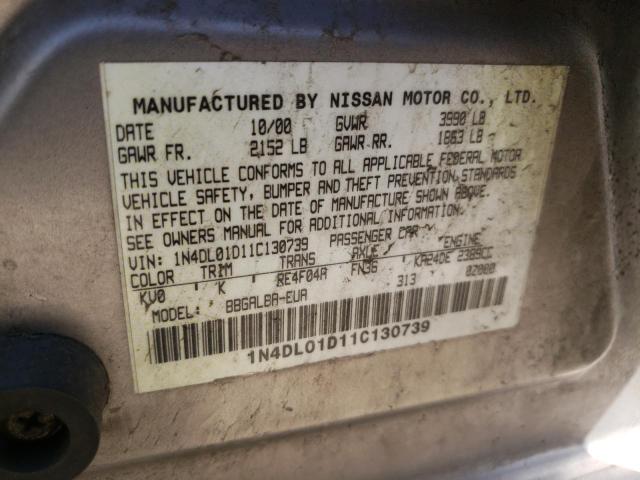 Photo 10 from auction – 2001 NISSAN ALTIMA XE with VIN 1N4DL01D11C130739