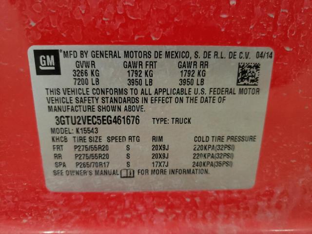 Photo 10 from auction – 2014 GMC SIERRA K15 with VIN 3GTU2VEC5EG461676