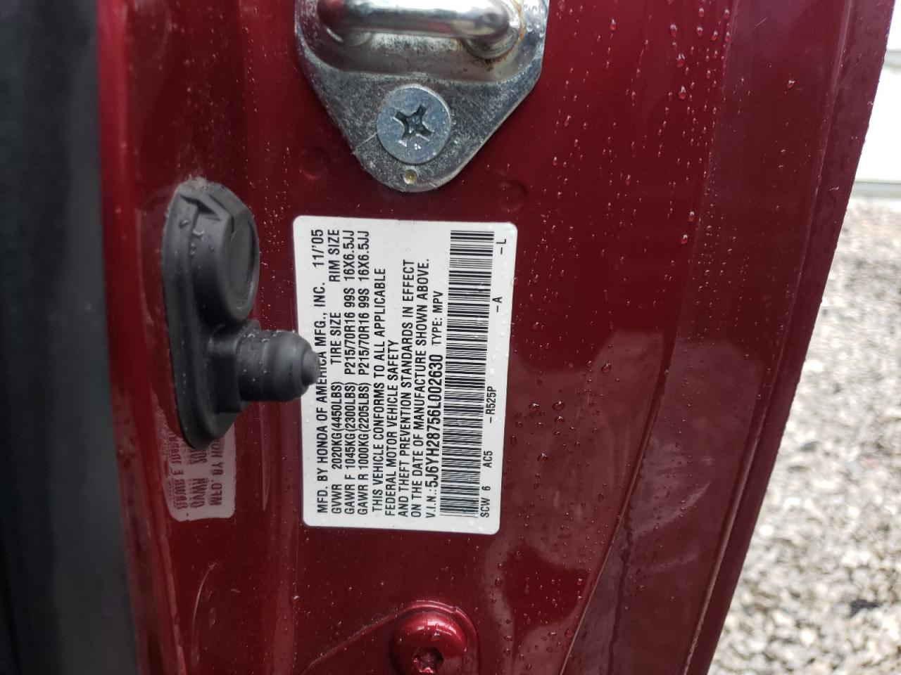 Photo 10 from auction – 2006 HONDA ELEMENT EX with VIN 5J6YH28756L002630