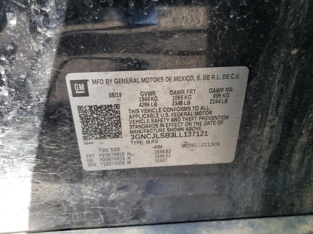 Photo 10 from auction – 2020 CHEVROLET TRAX 1LT with VIN 3GNCJLSB3LL137121