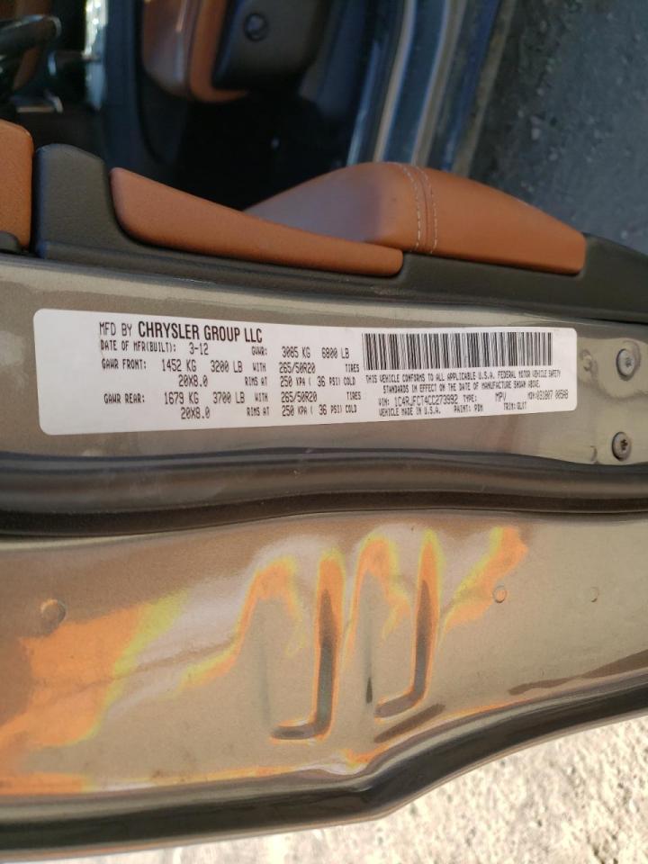 Photo 10 from auction – 2012 JEEP GRAND CHER with VIN 1C4RJFCT4CC273992