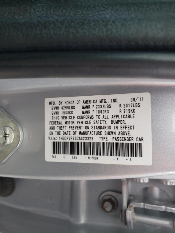 Photo 10 from auction – 2012 HONDA ACCORD SE with VIN 1HGCP2F60CA023326