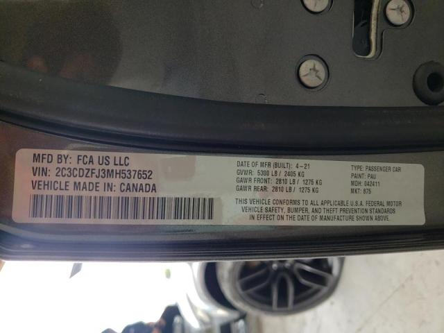 Photo 10 from auction – 2021 DODGE CHALLENGER with VIN 2C3CDZFJ3MH537652