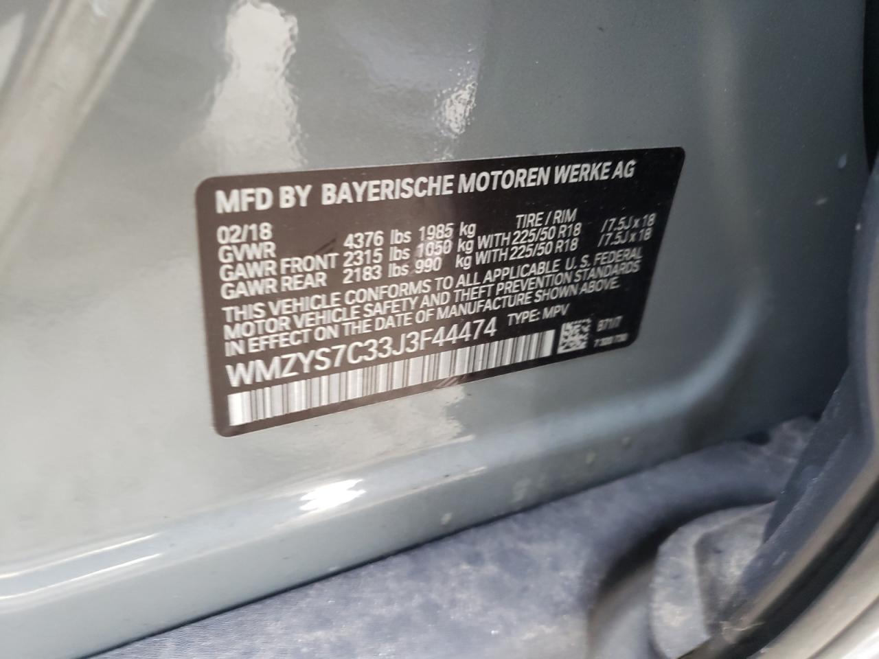 Photo 10 from auction – 2018 MINI COOPER COU with VIN WMZYS7C33J3F44474