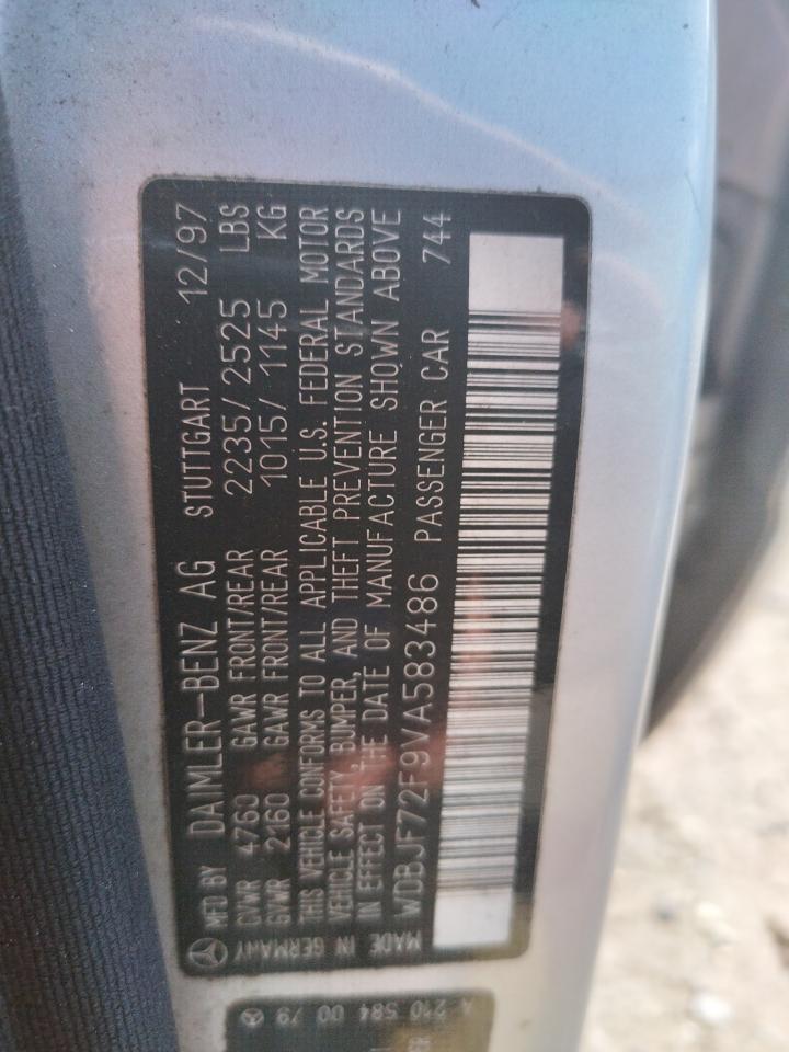 Photo 10 from auction – 1997 MERCEDES-BENZ E 420 with VIN WDBJF72F9VA583486