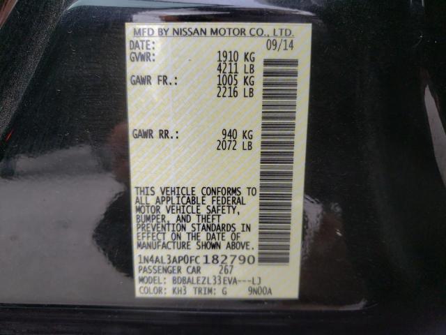 Photo 10 from auction – 2015 NISSAN ALTIMA 2.5 with VIN 1N4AL3AP0FC182790