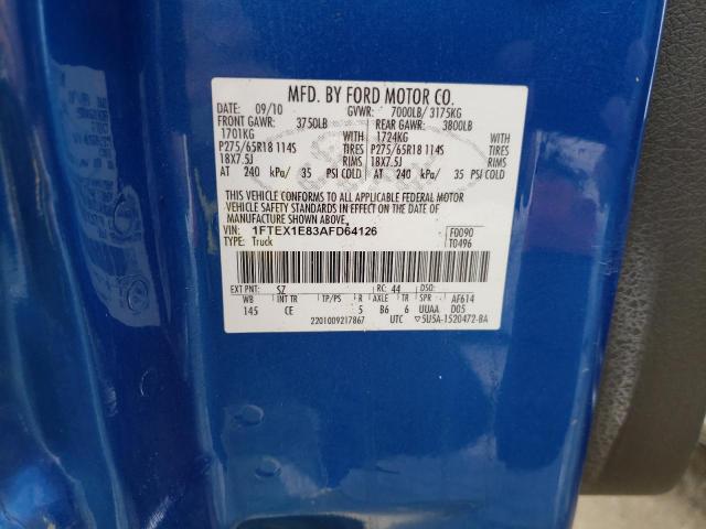 Photo 10 from auction – 2010 FORD F150 SUPER with VIN 1FTEX1E83AFD64126