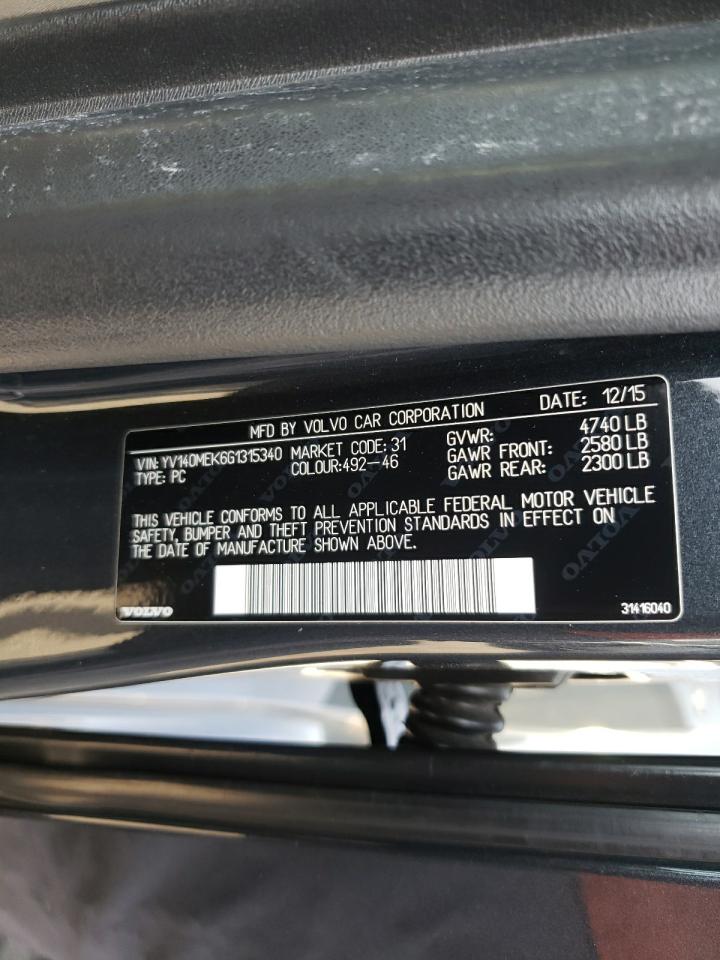 Photo 10 from auction – 2016 VOLVO V60 T5 PRE with VIN YV140MEK6G1315340