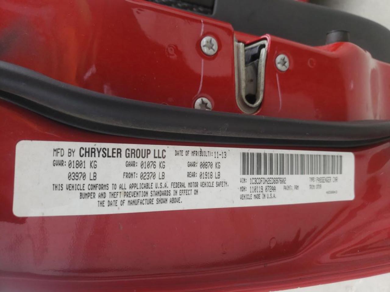 Photo 10 from auction – 2014 DODGE DART SE AE with VIN 1C3CDFDH2ED697602