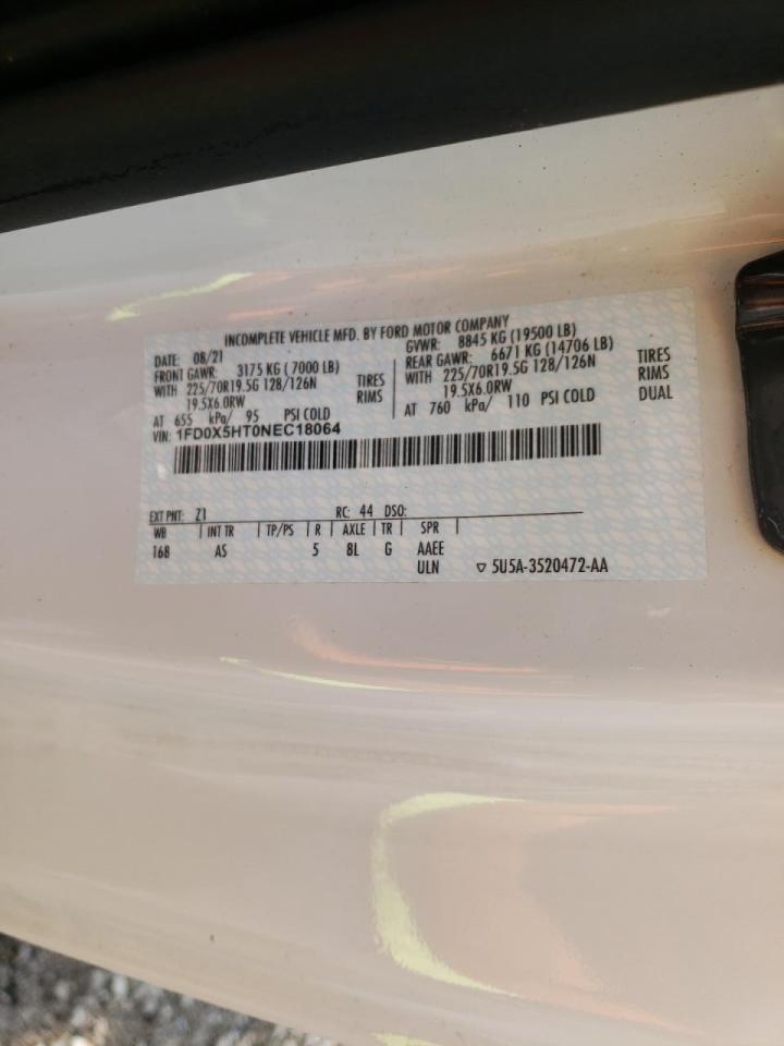 Photo 10 from auction – 2022 FORD F550 SUPER with VIN 1FD0X5HT0NEC18064