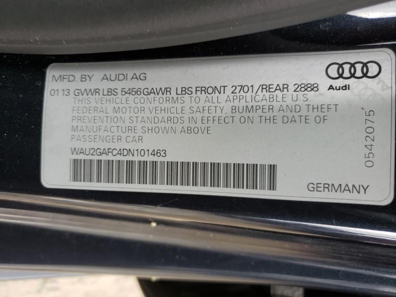 Photo 10 from auction – 2013 AUDI A7 PRESTIG with VIN WAU2GAFC4DN101463