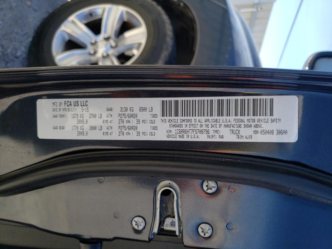 Photo 10 from auction – 2015 RAM 1500 SPORT with VIN 1C6RR6HT7FS708796