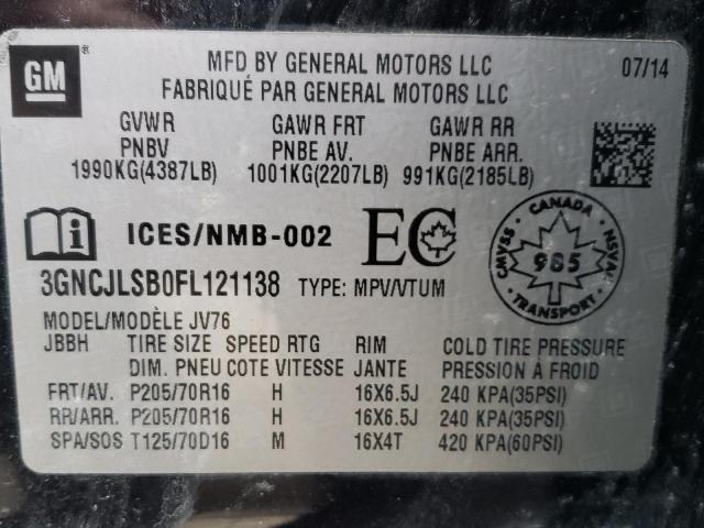 Photo 10 from auction – 2015 CHEVROLET TRAX 1LT with VIN 3GNCJLSB0FL121138