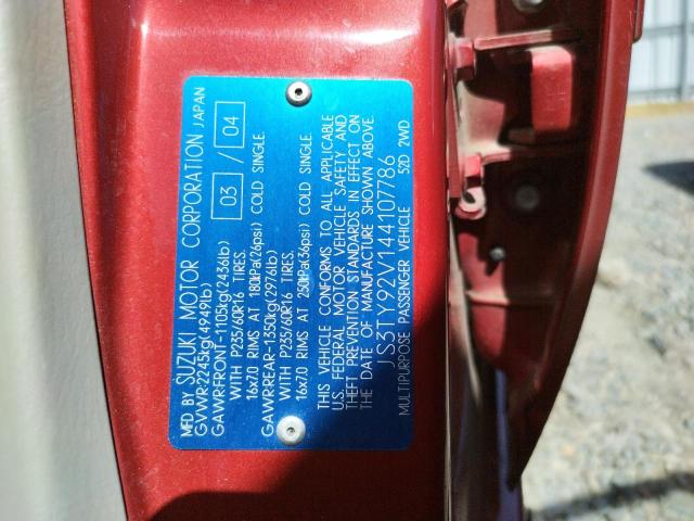 Photo 10 from auction – 2004 SUZUKI XL7 EX with VIN JS3TY92V144107786