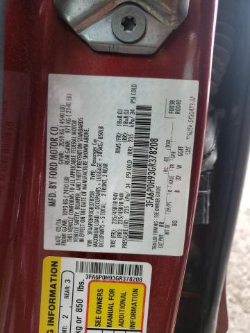 Photo 10 from auction – 2016 FORD FUSION SE with VIN 3FA6P0H93GR378208