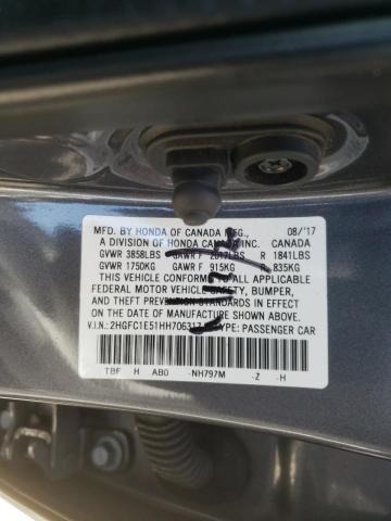 Photo 10 from auction – 2017 HONDA CIVIC SI with VIN 2HGFC1E51HH706317