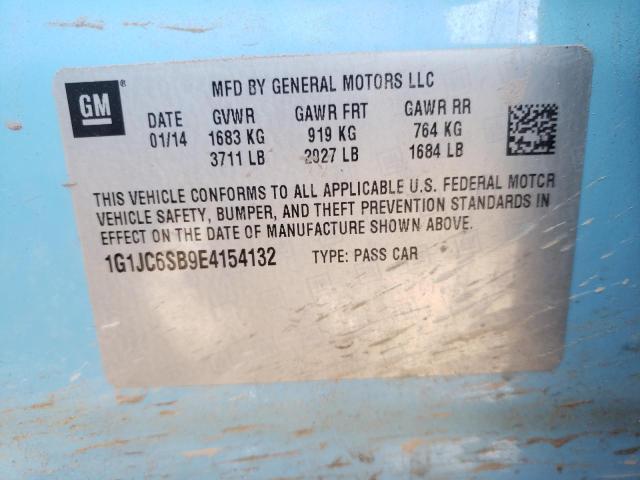 Photo 10 from auction – 2014 CHEVROLET SONIC with VIN 1G1JC6SB9E4154132