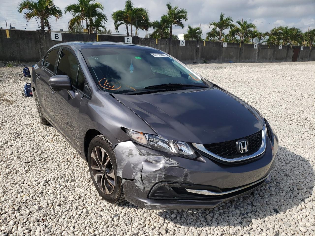 HONDA CIVIC EX 2014 with VIN 2HGFB2F86EH559473 - Photo from auction