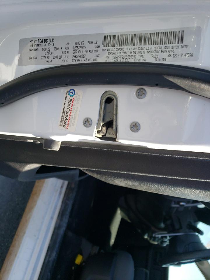 Photo 10 from auction – 2019 RAM 1500 CLASS with VIN 1C6RR7FG1KS589651