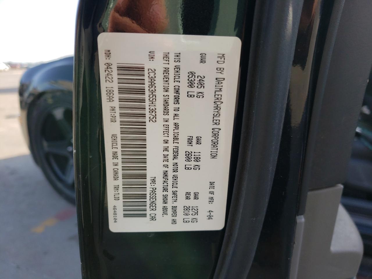 Photo 10 from auction – 2005 CHRYSLER 300C with VIN 2C3AA63H55H136752