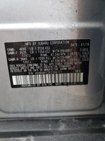 Photo 10 from auction – 2019 SUBARU OUTBACK 2. with VIN 4S4BSAFC2K3396777