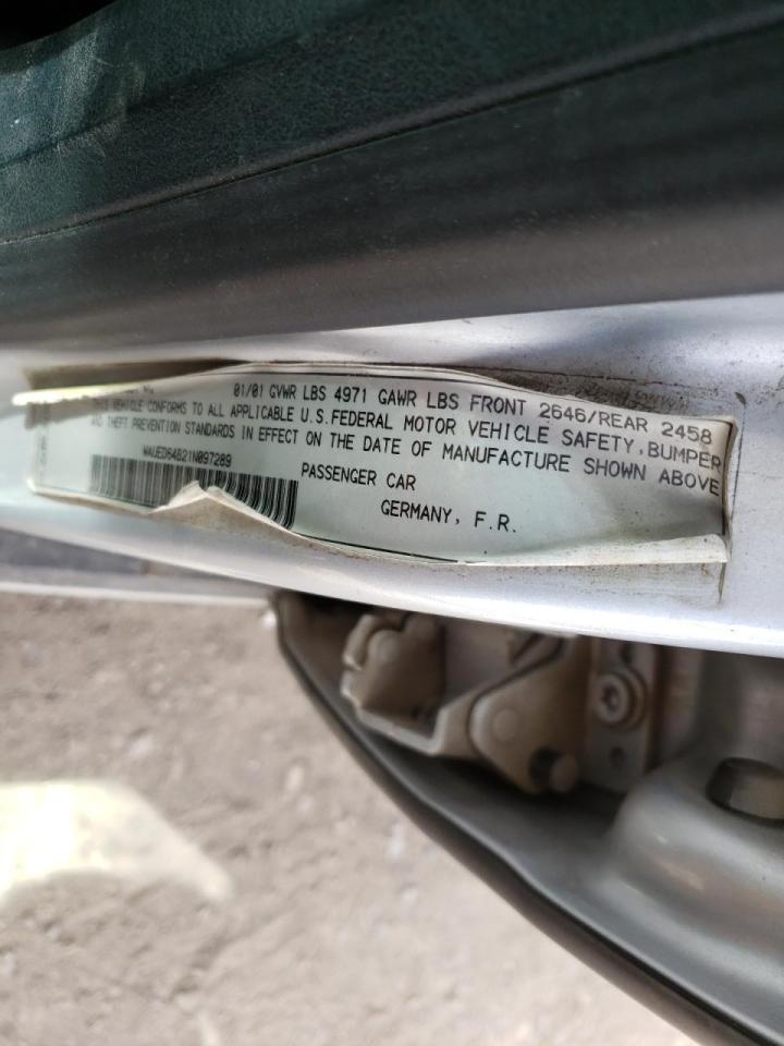 Photo 10 from auction – 2001 AUDI A6 2.7T QU with VIN WAUED64B21N097289