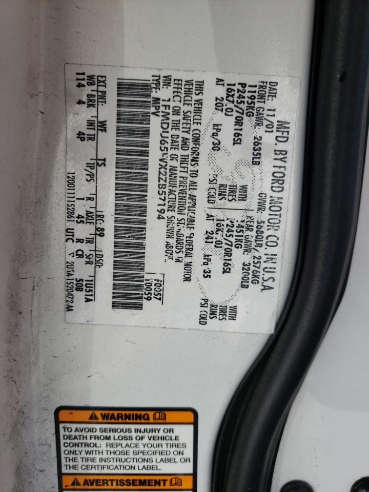 Photo 10 from auction – 2002 FORD EXPLORER L with VIN 1FMDU65WX2ZB57194